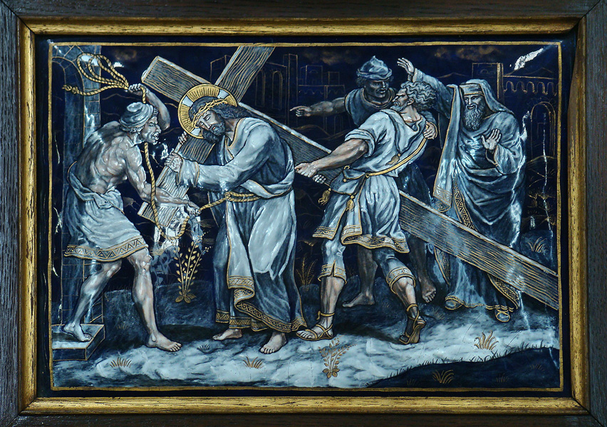 The Way of the Cross - Station 5 - Jesus is helped by Simon the Cyrene to carry his Cross.